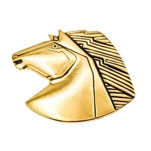 Vintage Rare Laurel Burch Wild Horse Brooch Gold Plated 1980s